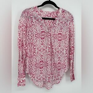 KARISSA & ME Top, White & Pink Patterned Top Woman’s Small